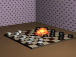 Взрыв на шашки на шахматной доске